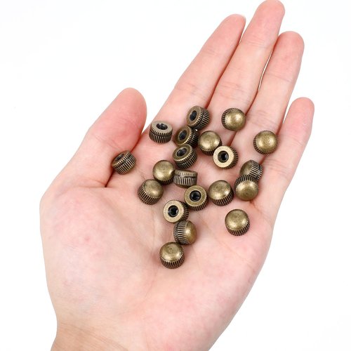 20 PCS Screw Caps for Light Fixture, M4 Ceiling Light Screw Cap Cover Decorative Lamp Shade Holder Knob Nuts Female Thread Knurled Decorative Hardware Lighting Accessories Finial Bronze