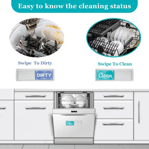 Dirty Clean Dishwasher Magnet, Green&Blue Dishwasher Magnet Clean Dirty Sign Refrigerator for Kitchen Organization and Storage Necessities