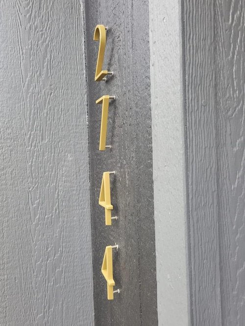 5’’ Floating House Number Modern House Numbers- zinc alloy Home Address Number with Exquisite Drawing Process-gold-Number 5