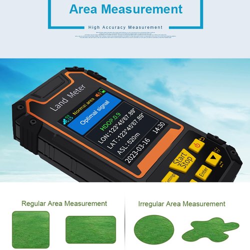 GPS Land Measuring Instrument, 2.4inch Color Screen Handheld Land Area Meter GPS Units, 4 Measurement Modes Land Surveying Equipment for Mountainous Land, Slope and Flat Field