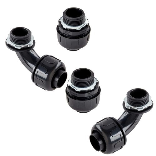 3/4" x 50 ft Black UL Listed Non-Metallic Flexible Liquid Tight Electrical Conduit with Fittings