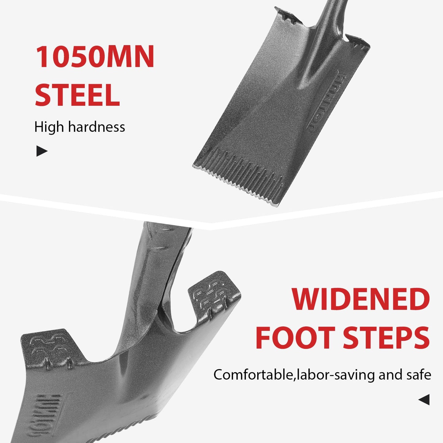 HANTOP Spade Shovel Garden Flat Trenching Shovel for Digging Gardening Planting Edging, 43 inches
