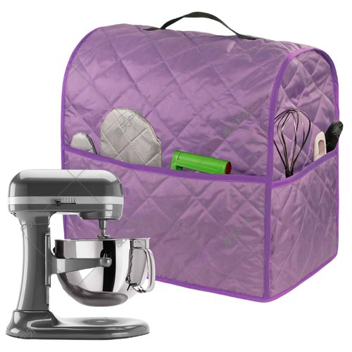Mixer Grinder Dustproof Cover ,Stand Mixer Grinder Dust-Proof Cover For Various Kitchen Appliance Accessories,Water-Resistant,Easy Cleaning, Multi Pockets(Fit For Bowl Lift 5-8 Quart) (purple)