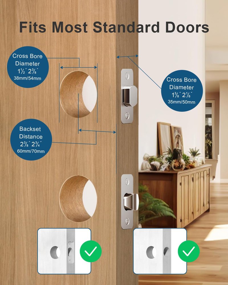 Fingerprint Door Lock with Handle, Smart Keyless Entry Door Lock with App, Stores 50 Fingerprints and 50 User Codes, IP65 Weatherproof Keypad Deadbolt for Front & Interior Doors, Auto-Lock, Black