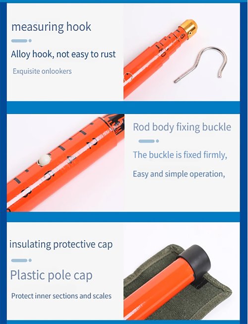 Electrician Height Measuring Rod Telescopic for Power Line and Telecom Tower Measurement,High-Voltage Measuring Rods with Portable Bag(Red,1200cm/39.4ft)