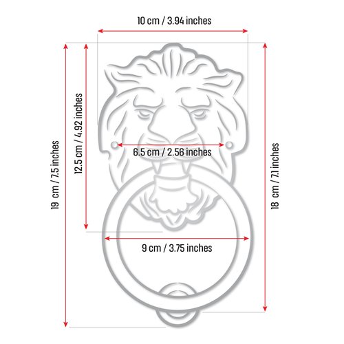 Qparts Regency Lions Head Door Knocker,Solid Brass,H:7 inch,Black,Oxide Finish