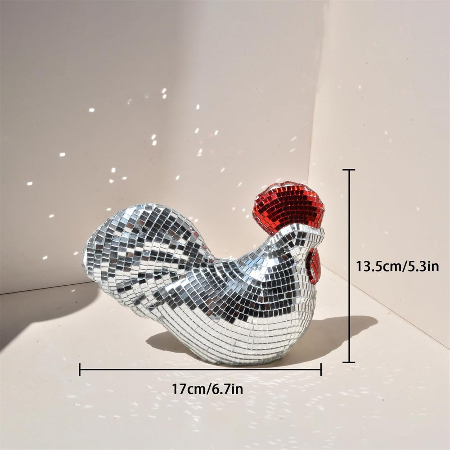 Mirror Disco Ball,Chicken Shape Disco Balls,Cool Reflective Light Mirror Balls for for DJ Club Party, Disco Dancing Party Decoration, Home Decor Chicken Sculptures and Statues