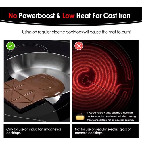 Cook's Aid Large Induction Cooktop Protector Mat 21.2x35.4 Inch,Translucent (Magnetic) Stove Top Cover for Electric Stove, Silicone Stove Mat for Glass Top Stove,Glass Top Stove Cover (LTSICT10)