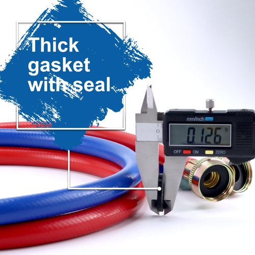Washer Hoses 4FT,Rubber Washing Machine Hoses 3/4 Washer Machine Hoses 2 packs,Burst Proof Water Supply Lines for Hot and Cold Washer Water Hoses,Universal for All Standard Wash Machines-by MIFLUS