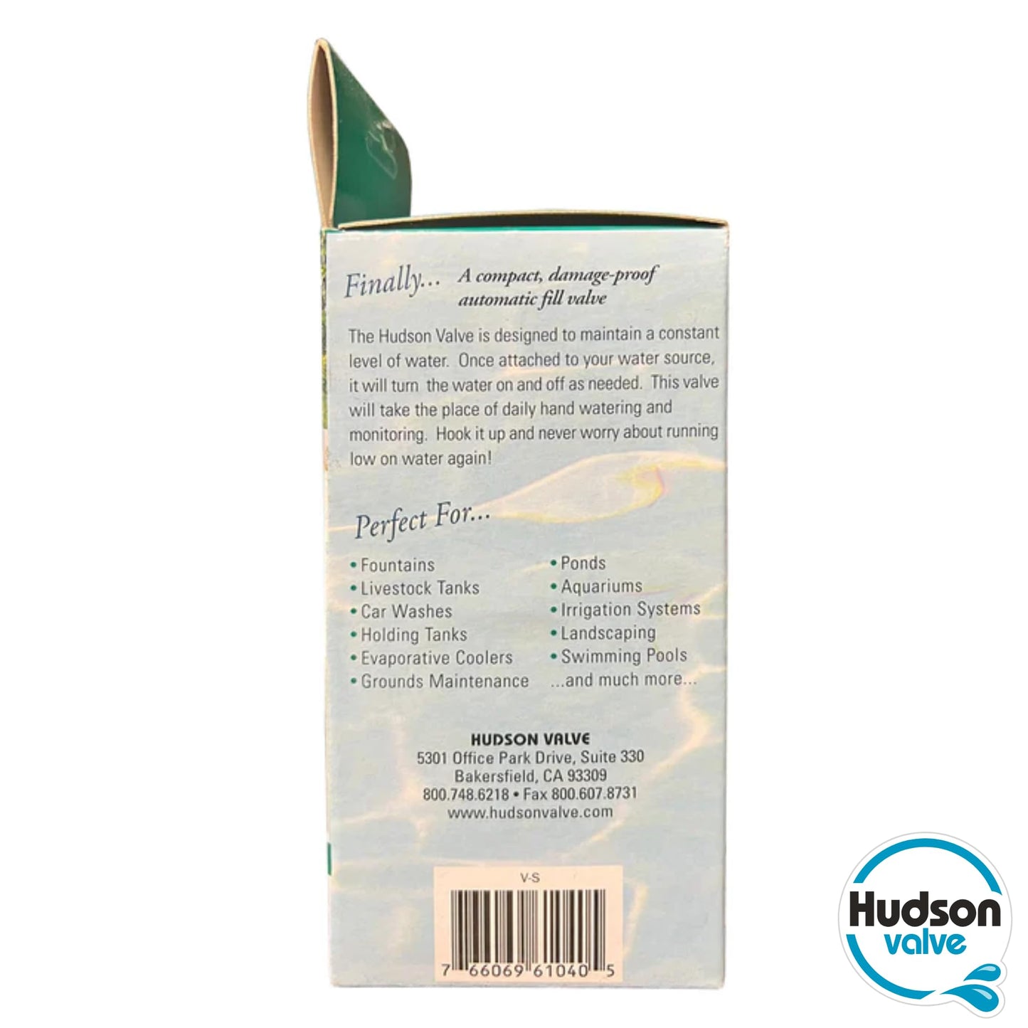 Hudson Valve 1/2" Self-Contained Automatic Water Float Valve VSG | Use for Pond Auto Fill, Livestock Tanks, Fountains, Troughs, Swimming Pools and More | Water Tank Float Valve