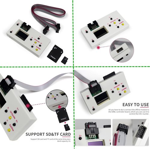 CNCTOPBAOS Upgrade CNC 3018-PRO 3 Axis DIY Mini CNC Router Kit with GRBL Remote Control Offline Controller PVC PCB Acrylic Plastic Wood Cutting Engraving Carving Milling Machine