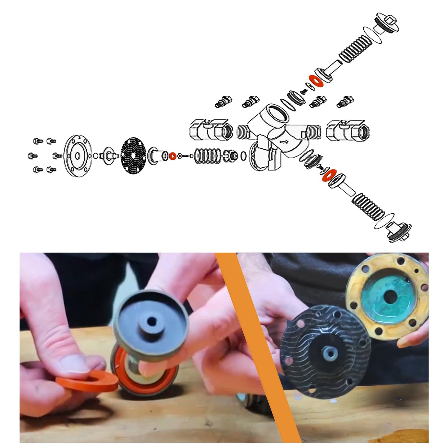 Replace for Wilkins 3/4"-1" Model 975XL/XL2 Rubber Repair Kit Backflow Preventer Repair Kit