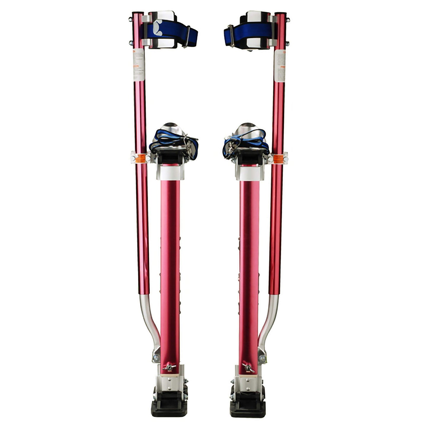 Drywall Stilts - 18-30-inch Aluminum Spring Loaded Stilts with A Locking Heel Strap for Construction, Painting, and Finishing by Pentagon Tools (Red)