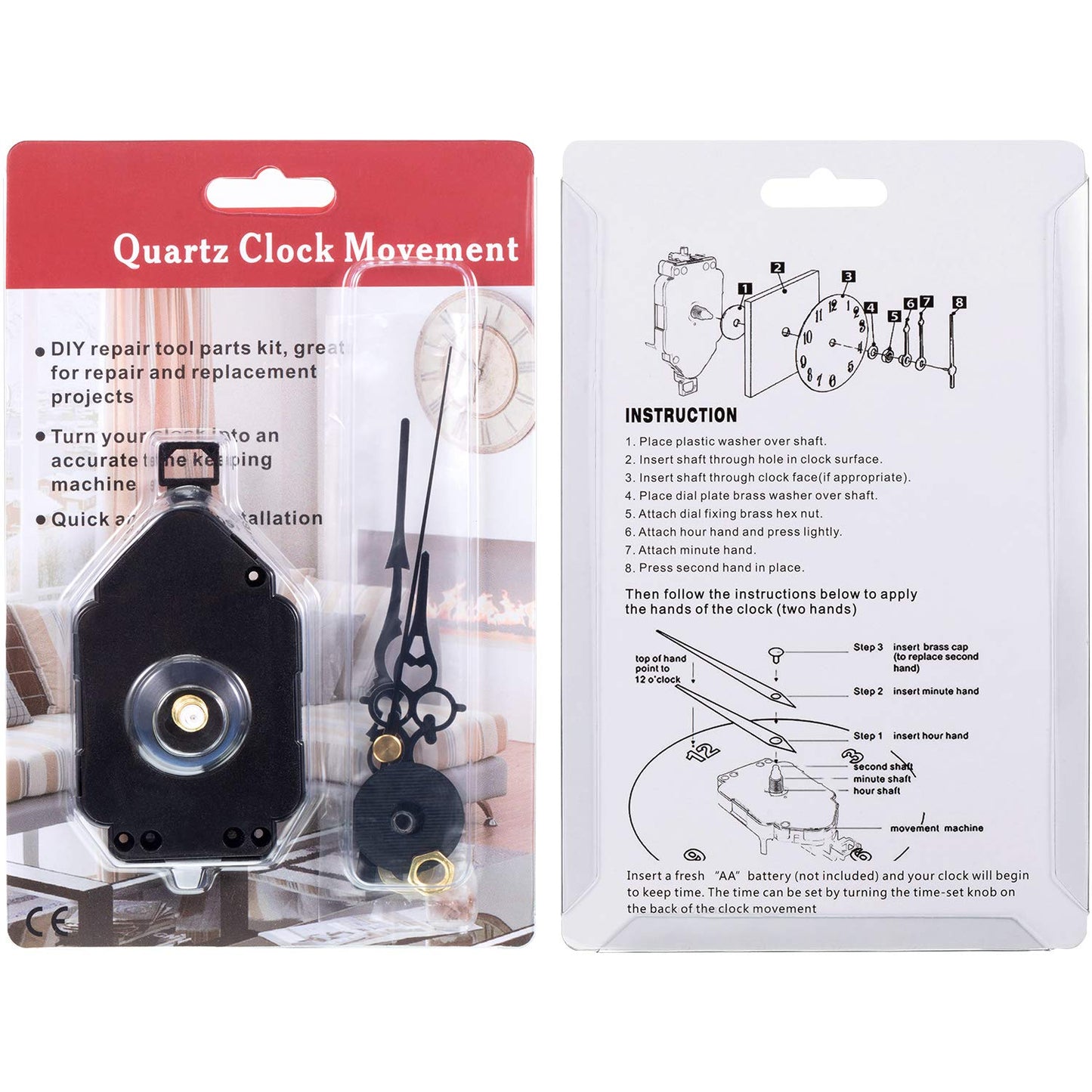 Hicarer DIY Quartz Clock Movement Kits Replacement Clock Movement Mechanism Pendulum (Rod Length 0.9 Inch)