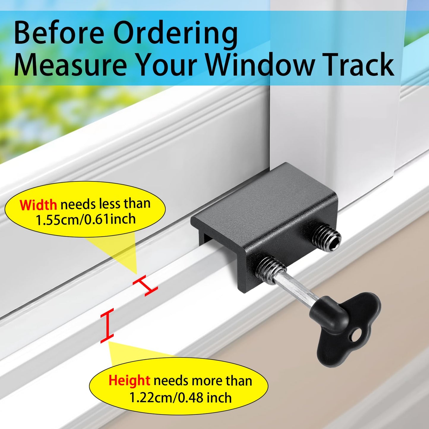 ZRFCXE Window Locks,4 Pack Sliding Window Locks with Key for Vertical & Horizontal Sliding Windows Doors,Easv to Install,Adjustable Security Window Lock for Patio Bedroom Home and Office (Black)