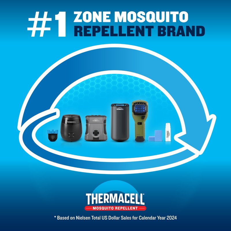 Thermacell E-ZoneGuard Patio Max Rechargeable Mosquito Repeller with 20-Foot Zone of Scientifically Proven Outdoor Protection; 12-Hr Battery; 36-Hr Refill; Bug Spray Alternative; Fast Charging Dock