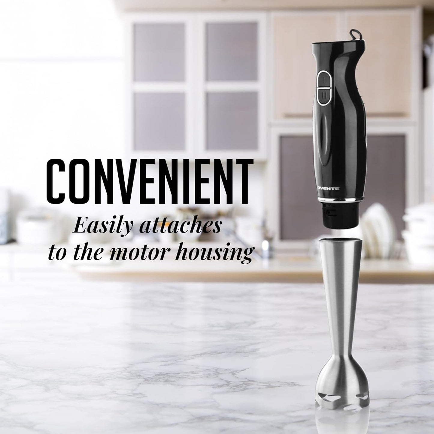 OVENTE Replacement Shaft for Hand Blender HS560 Series, Stainless Steel Immersion Blender Attachment for Blending Smoothies, Milkshakes, Puree, Sauces or Baby Food, Silver ACPHS7010