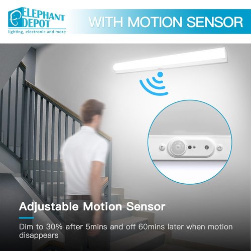 ELEPHANT DEPOT 4FT LED Stairwell Light Fixture with Motion Sensor, 35/45/55W,4200/5400/6600lm, 48 inch Led Light Fixture, 3500K-5000K Commercial Wall Mount Stairwell Lighting, 120-277V, UL,DLC