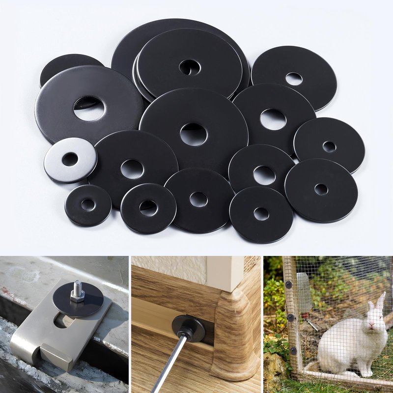 SVLING 100PCS 5/32" x7/8" Fender Washers, Black Oxide 304 Stainless Steel 18-8, 5/32" ID x 7/8" OD Hardware Flat Washers for Screws Bolts