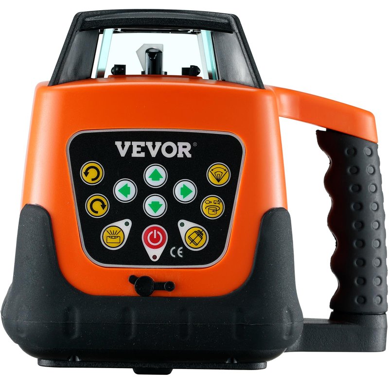 VEVOR Rotary Laser Level 2000ft,360 Degree Self Leveling Green Cross Line Laser,5 Rotation Speeds&4 Scanning Angles Adjustment,IP66 Waterproof Remote Control Manual Self-leveling Mode,Battery Included