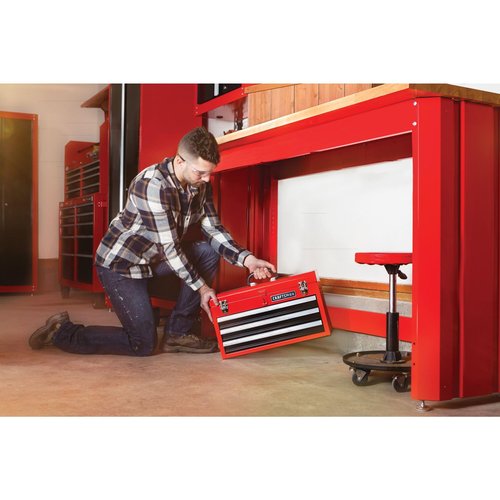 CRAFTSMAN Tool Chest, 3-Drawer, Portable, with Wrench Organizer, Stainless Steel, Capacity Holds Up To 25-lb In Each Drawer (CMST53005RB)