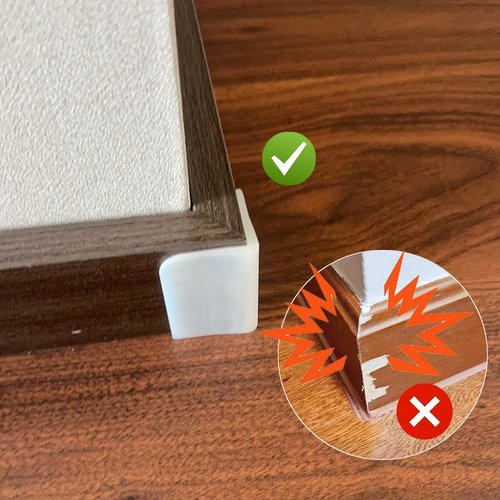 White Baseboard Corners Blocks Self Adhesive, Thickened Rubber Safety Corner Protectors Cushion, Soft Edge Furniture Wall Guards (4 PCS)