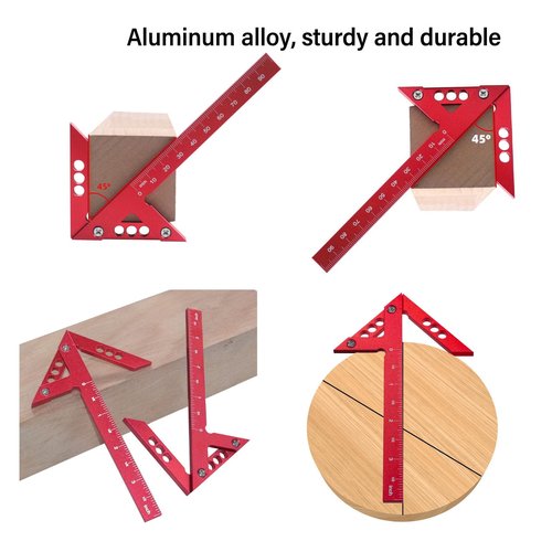 DIRBAK Center Line Scriber Aluminum Alloy, 45Degree Angle Scribing Tool, Woodworking Center Finder with 100mm Range, Lightweight & Sturdy for Woodworking Precision Marking