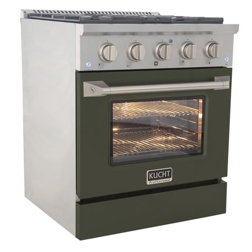 Kucht KDF302/LP-ON Dual Fuel Range, Olive Green