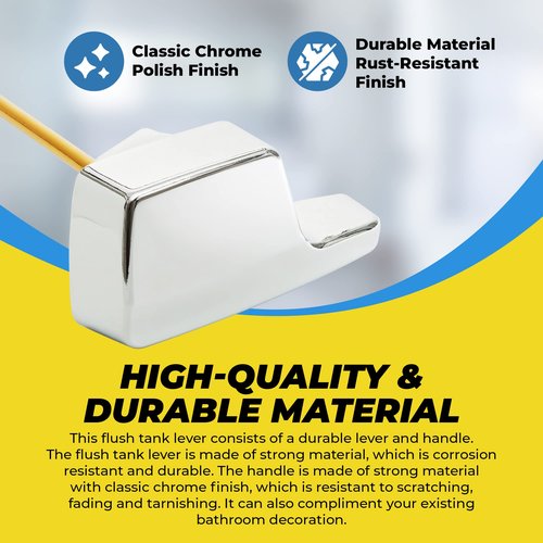 Qualihome TOTO Toilet Handle Replacement THU004-CP - Side Mount Toilet Handle Tank Flush Lever - Toilet Bowl Handles Side Mount - ELJER Toilet Handle Replacement - Chrome Polished
