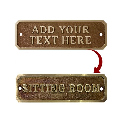 Personalized Brass Name Plate – Handmade Antique Bronze Sign with 3D Cast Letters| Custom Engraved Plaque| Easy to Install (15x6 cm)
