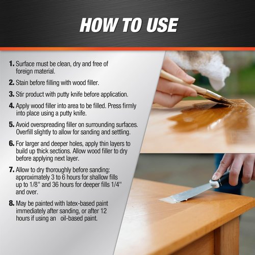 DAP 211442 Plastic Latex Based Wood Filler, 16 Oz, Natural, 2-6 Hr