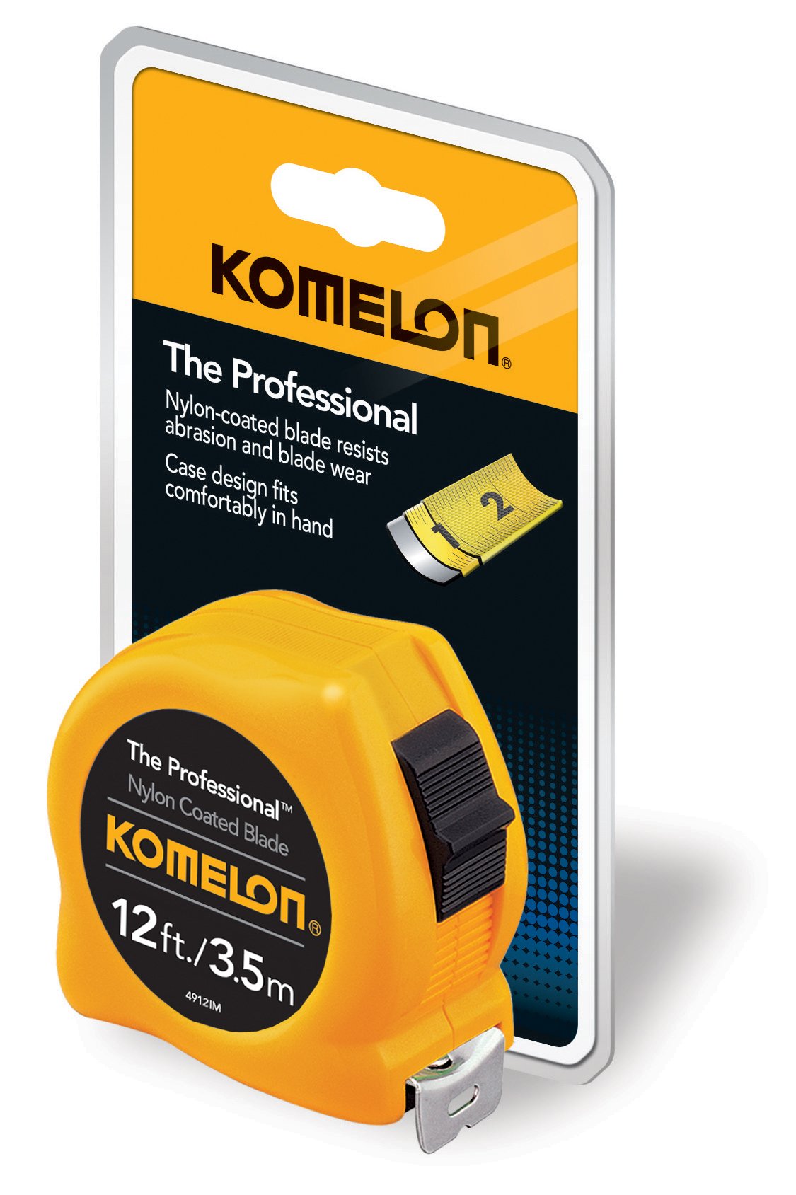 Komelon 4912IM The Professional 12-Foot Inch/Metric Scale Power Tape, Yellow