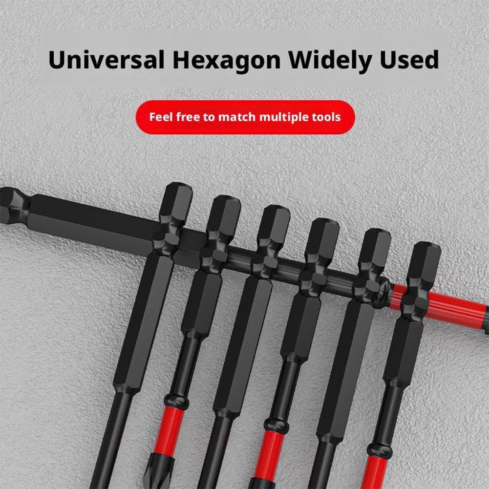 10pcs FPH2 Impact Screwdriver Bit Set for Electricians, S2 Steel 65mm & 110mm Slotted Heads 1/4 Inch Hex Shank, Magnetic Cross Slot Screw Driver Drill Bits Used Electricians