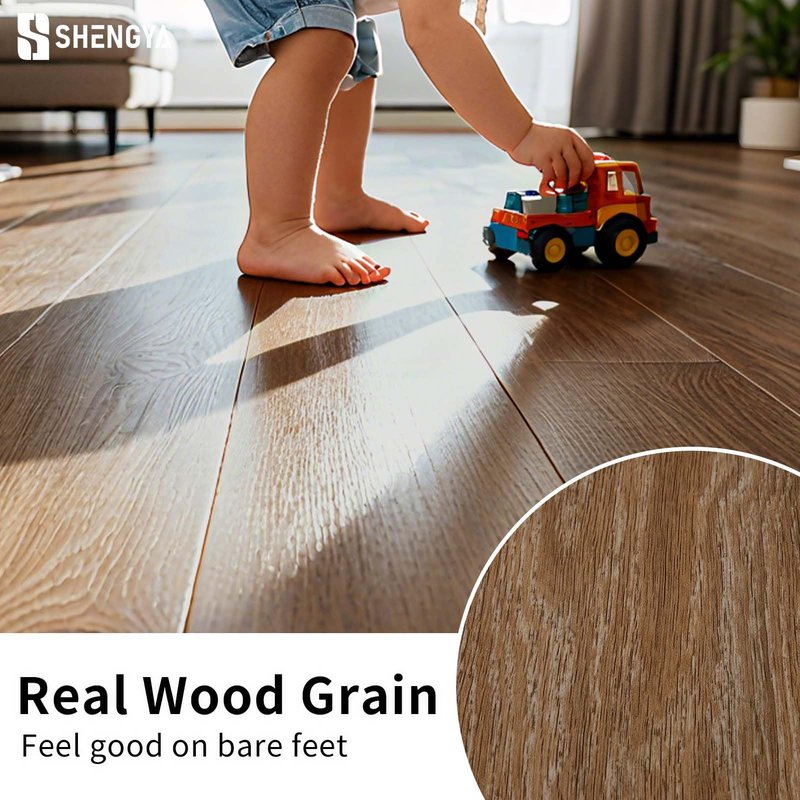 SSHENGYA 6mm Thick PVC Vinyl Flooring 18-Pack Planks (6x36 Inch), Cushioned Core for Superior Comfort & Quiet, Waterproof Click Lock for Home, Apartment, Office