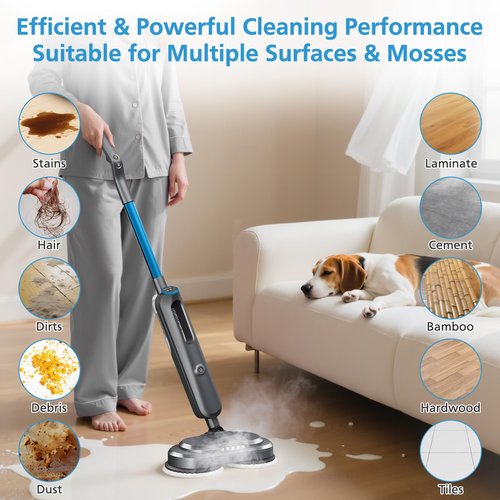 6 Pack 3897A Rotating Steam Mop Pads Replacement Compatible with Bissell SpinWave 3897A 3712C 3712W SmartSteam Scrubbing Steam Mop Cleaner, 3897 3712 Only【Not for Other Models】