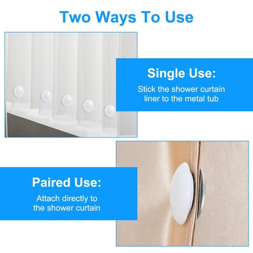 16 Pcs Shower Curtain Weights,Waterproof Shower Curtains Magnets,Heavy Duty Weights for Outdoor Curtains,Magnetic Curtain Weight,Work for Drapery,Tablecloth,Flag(White)