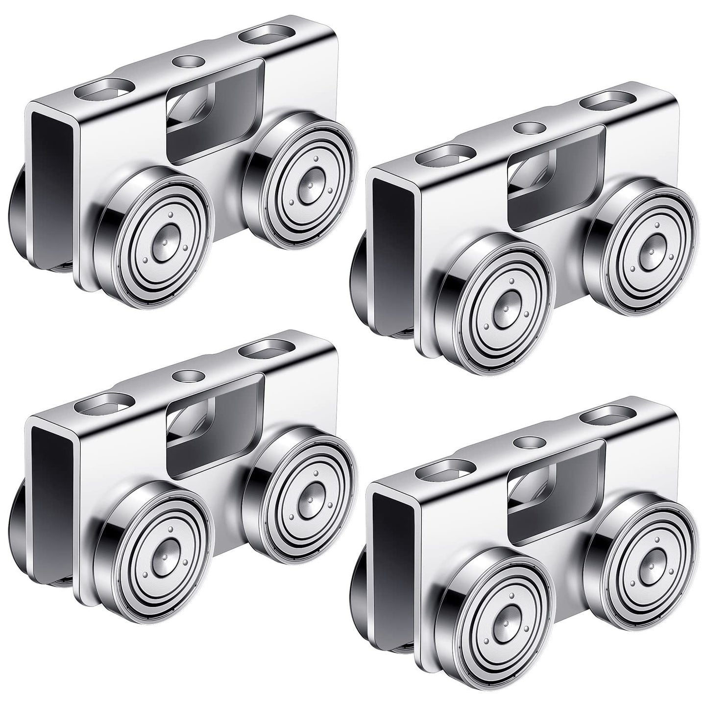 Tudomro Electric Hoist Installation Roller Trolley for 1-5/8" Wide and All 1-5/8", Electric Hoist Trolley Assembly Silent for Taller Strut Channel(Simple Style, 4 Pcs)