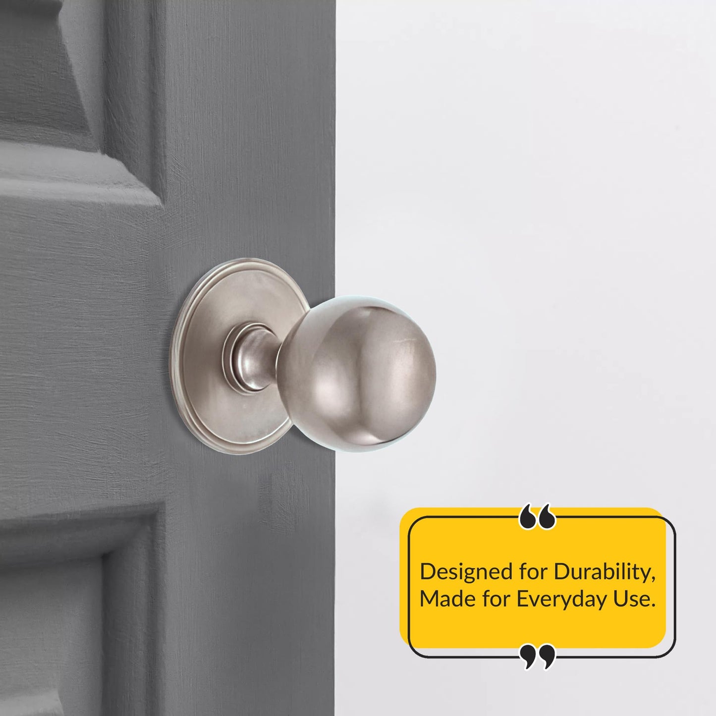 BRIXWELL 900-10221SNK-XCP2 Metal Round Closet Knob Backplate Satin Nickel 2-3/4" - Pack of 2