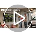 POKIPO Large Black Power Tool Organizer Wall Mount with Charging Station, 4 Layers, Heavy Duty Metal Supports 600lbs, 8 Drill Holders & Power Strip
