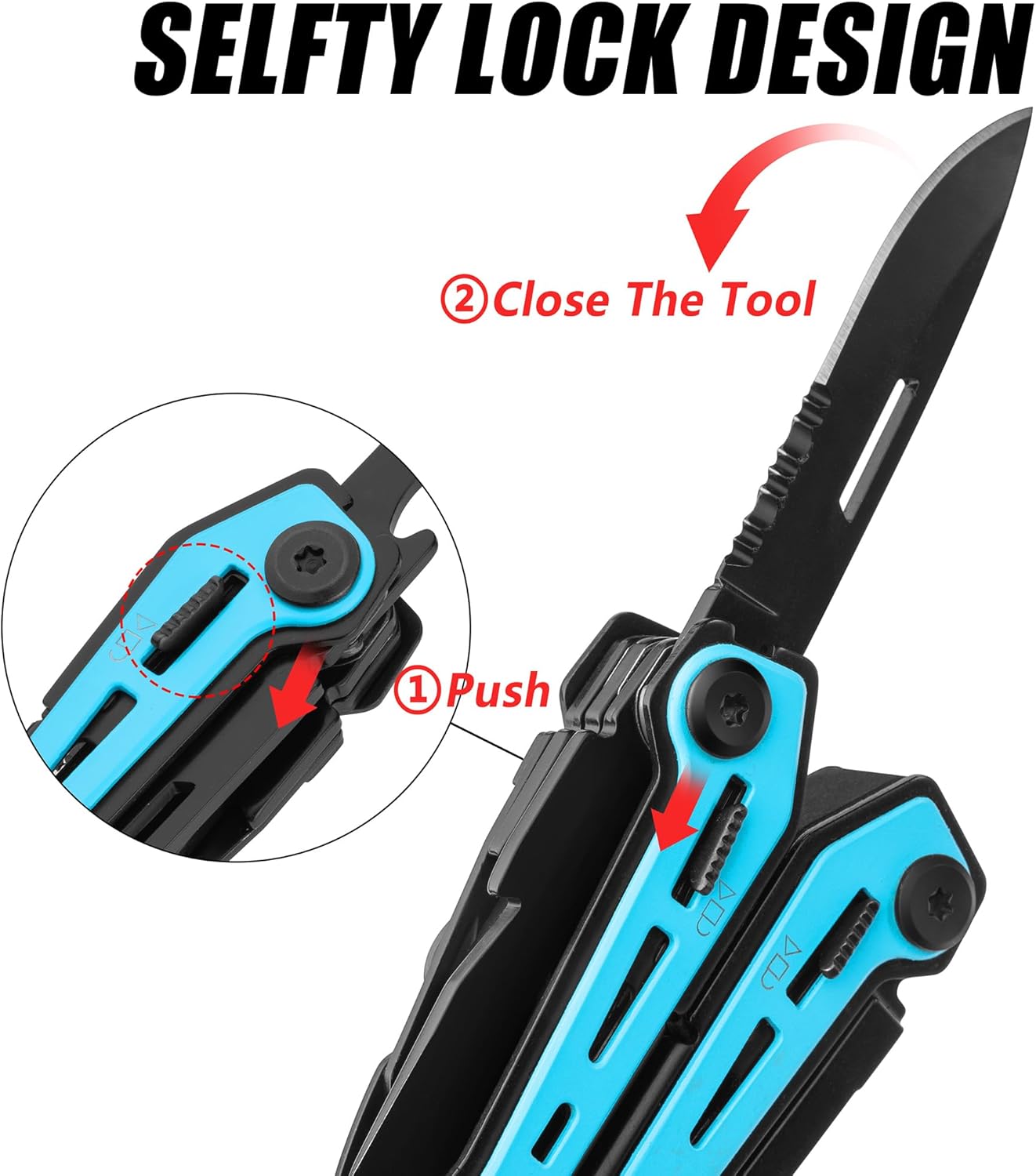 FLISSA 16-in-1 Pink Multi Tool Pliers, Gift for Father, Stainless Steel EDC Multitool with Pocket Knife, Belt Clip and Oxford Pouch, for Camping Survival Outdoor Activities