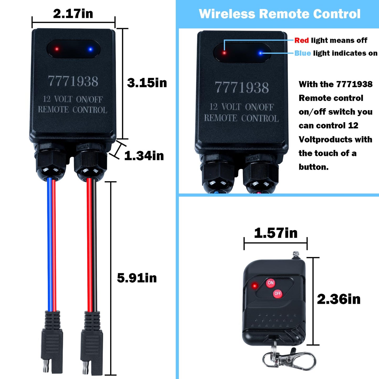 PYPGT 7771938 12 Volt On/Off Wireless Remote Control Switch - Remote Relay for 5275086, 5275087 or All 12 Volt Sprayer Pumps,Agricultural Pump 250 Feet Range Waterproof Switch