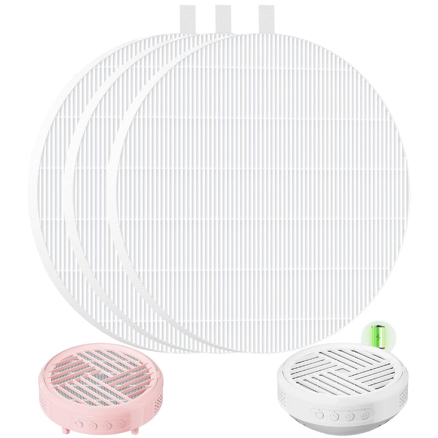 3 Pack Nail Dust Collector Replacement Filters Compatible with MelodySusie Nail Dust Collectors SPro/ XC320J, Reusable and Easy to Clean, Filters 99% of Nail Dust and Fly Ash, (White)