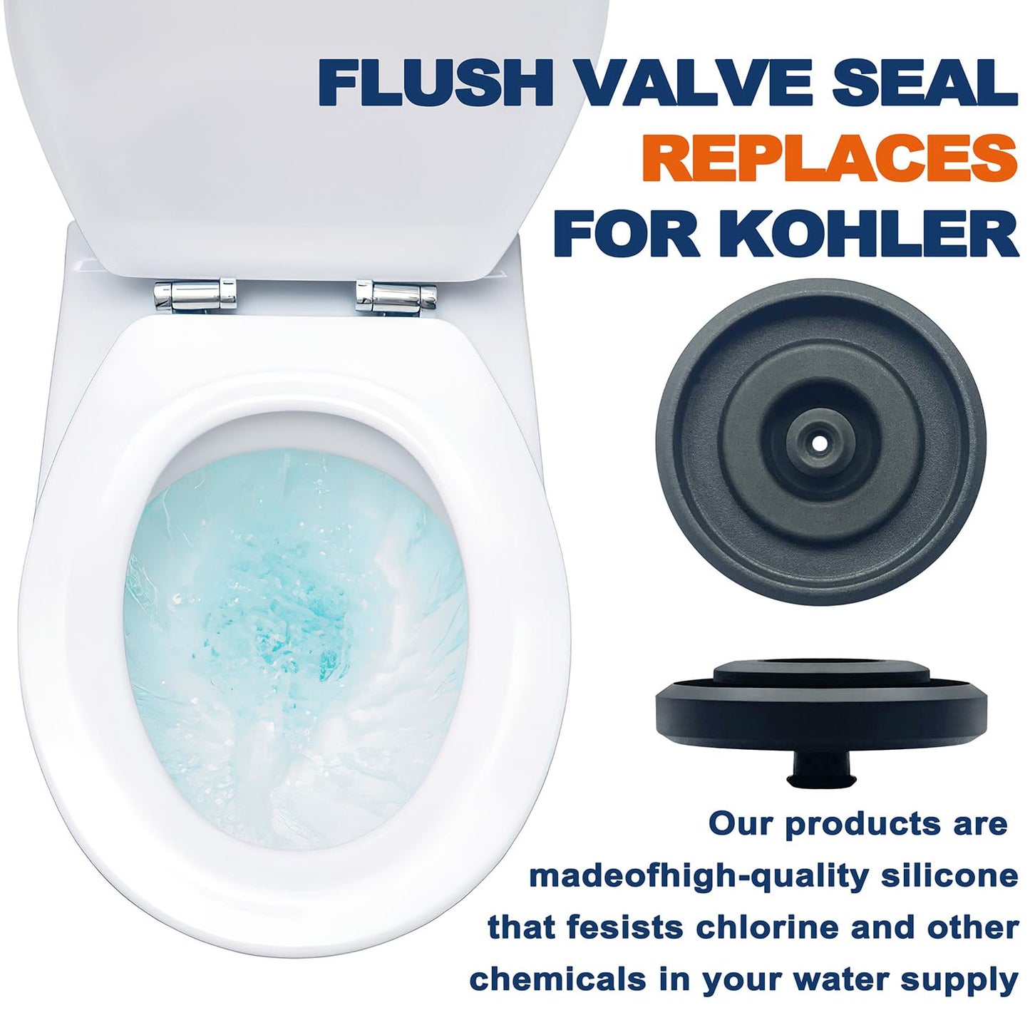 83143 Toilet Fill Valve Seal Replacement Part Compatible with Kohler Toilet Tank Fill Valve Rubber Seal Diaphragm - Durable, Easy DIY Fix (Pack of 2)