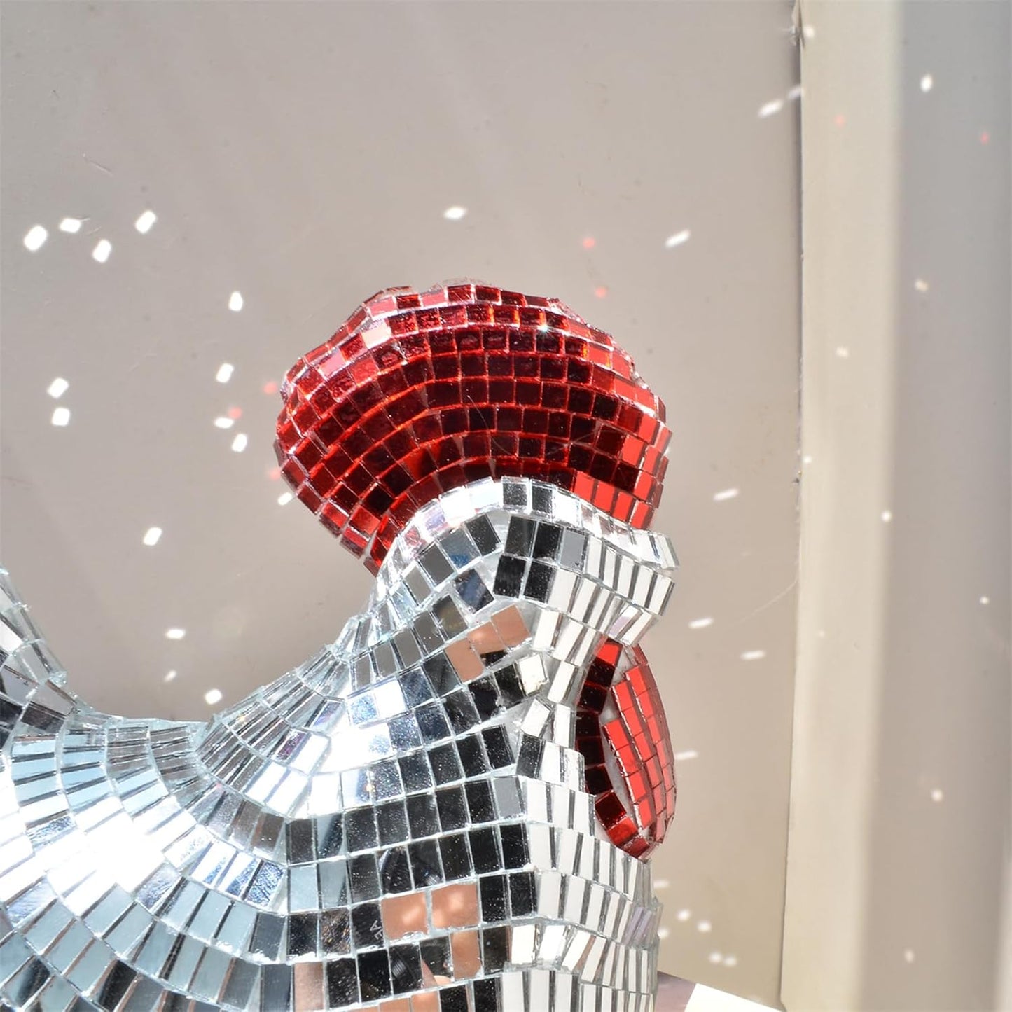 Mirror Disco Ball,Chicken Shape Disco Balls,Cool Reflective Light Mirror Balls for for DJ Club Party, Disco Dancing Party Decoration, Home Decor Chicken Sculptures and Statues