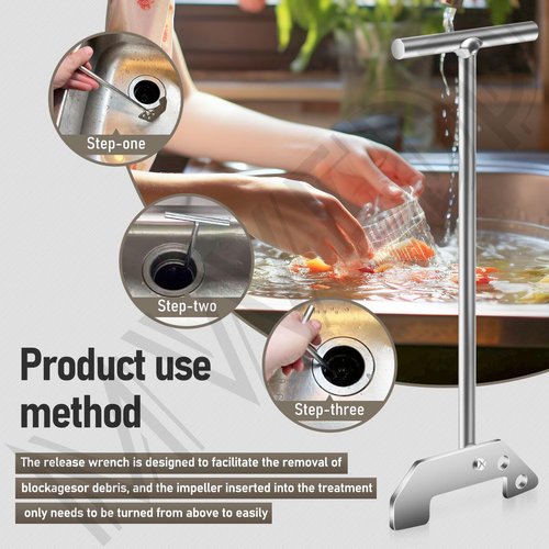 MWEDP Garbage Disposer Unjamming Wrench Compatible with Waste King and Moen Garbage Disposals, Fits Unclog Kitchen Sink Clogging (Wriggle It Into Place, And Give A Counter-Clockwise Turn)