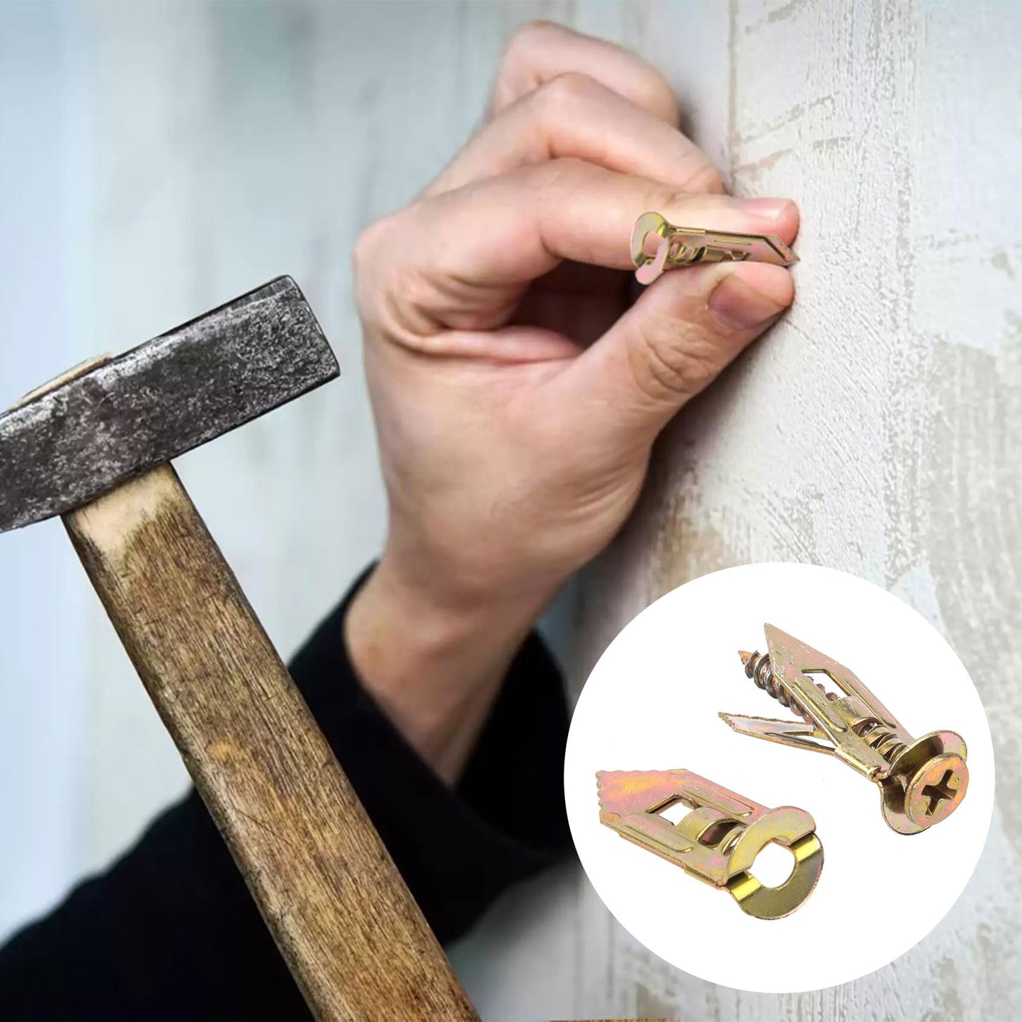 PAGOW 60 Pcs Self-Drilling Anchors, Ancors and Screws for Heavy Duty, Metal Screw Anchors Kit, No Drill and Holes in Wall (3 Sizes)