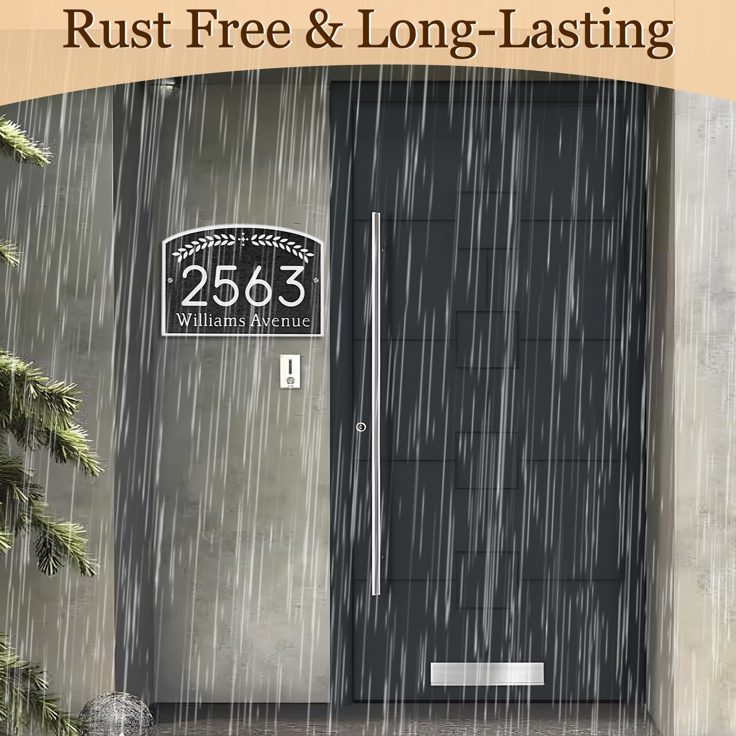 Personalized Address Plaque Hand-Carved - House Number Plaque Sign,Address Sign Plate for Outside House,Door,Driveway,Yard,Gate,Fence,Mailbox Rust-Free 12 x 7.8 inch