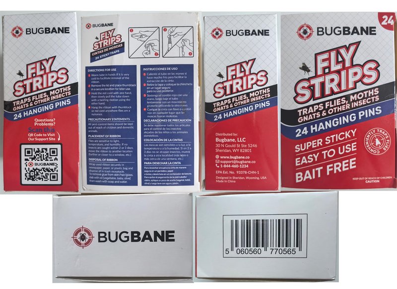 Fly Strips Indoor Sticky Hanging 24pk with Pins. Non Toxic Outdoor Fly Trap Indoor for Home. Flies Tape Paper Trap Ribbon Roll for House Gnat Fruit and Housefly. Bug Catchers for Inside Home Flypaper.
