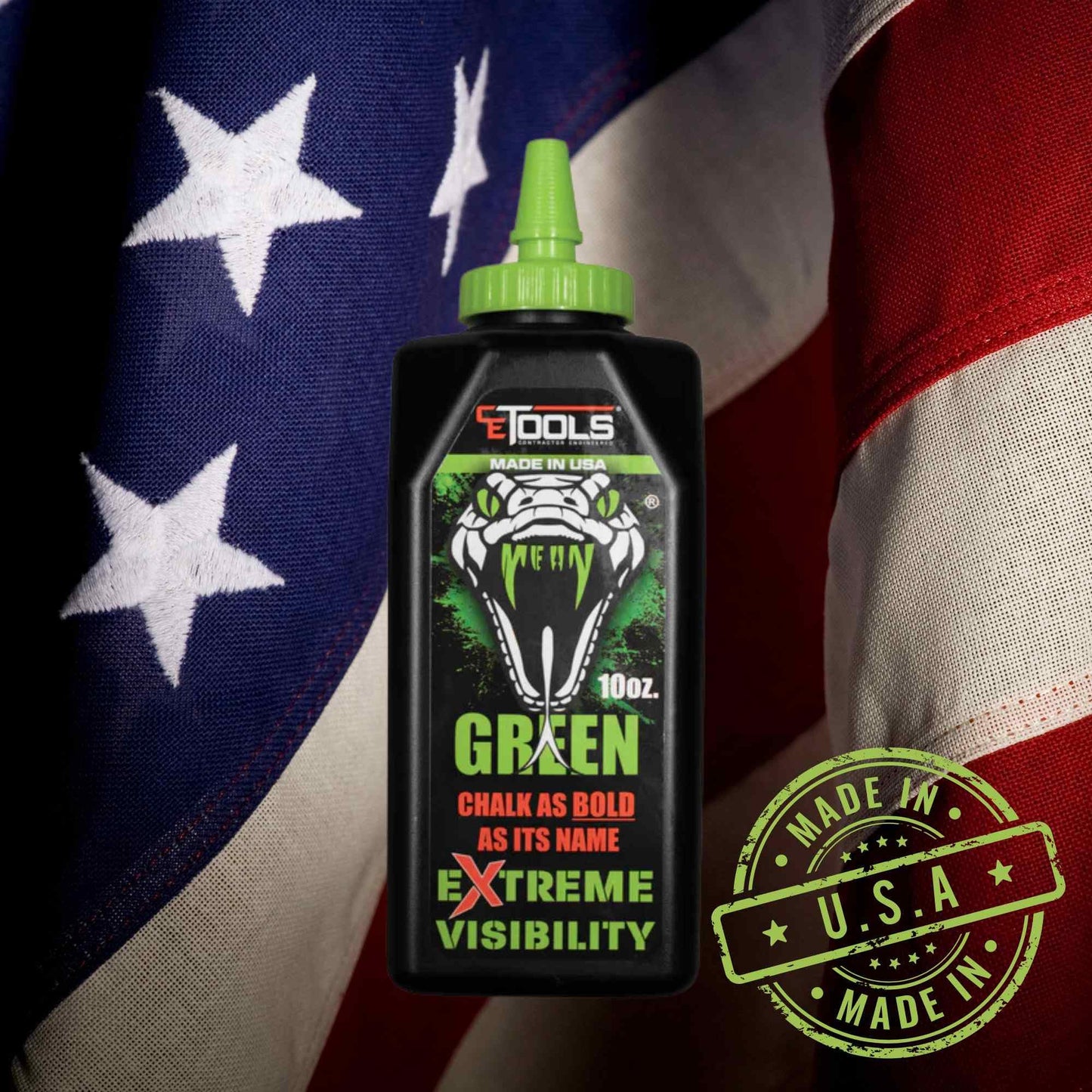 CE TOOLS COMBO Chalk EXTREME VISIBILITY Marking Chalk - (2-Count) 10 oz (283.5g) Give Me Two Bundle (Green)