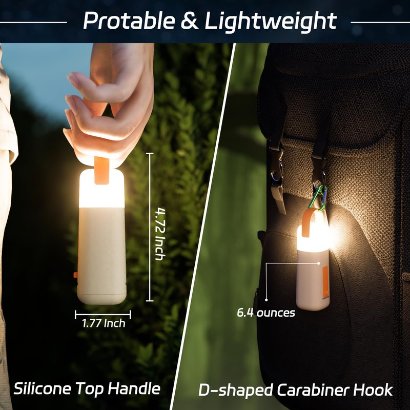 HALOSTORMS Camping Lantern, 350 Hours Running Time Rechargeable Lantern, 3200mAh Lantern Flashlight with 4 Modes, Waterproof Tent Light for Hiking, Emergency, Power Outages (Yellow 1PK)